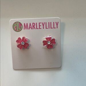 NWT! Marleylilly Pink Flower Earrings